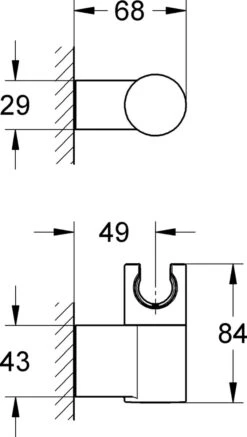 GROHE Rainshower Wandhouder - Verstelbaar - Chroom - 27055000 -Badkamer Wijs 678x1200 1