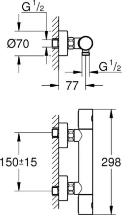 GROHE QuickFix Precision Get Thermostatische Douchekraan - EcoJoy - Met Koppelingen - Chroom - 34773000 -Badkamer Wijs 683x1200 1