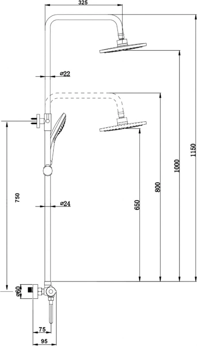 Wesseling & Bos Doucheset - Regendouche Mat Goud Geborsteld - Doucheset Met Thermostaatkraan - Atlanta 11 Wesseling & Bos Doucheset - Regendouche Mat Goud Geborsteld - Doucheset Met Thermostaatkraan - Atlanta - Afbeelding 9