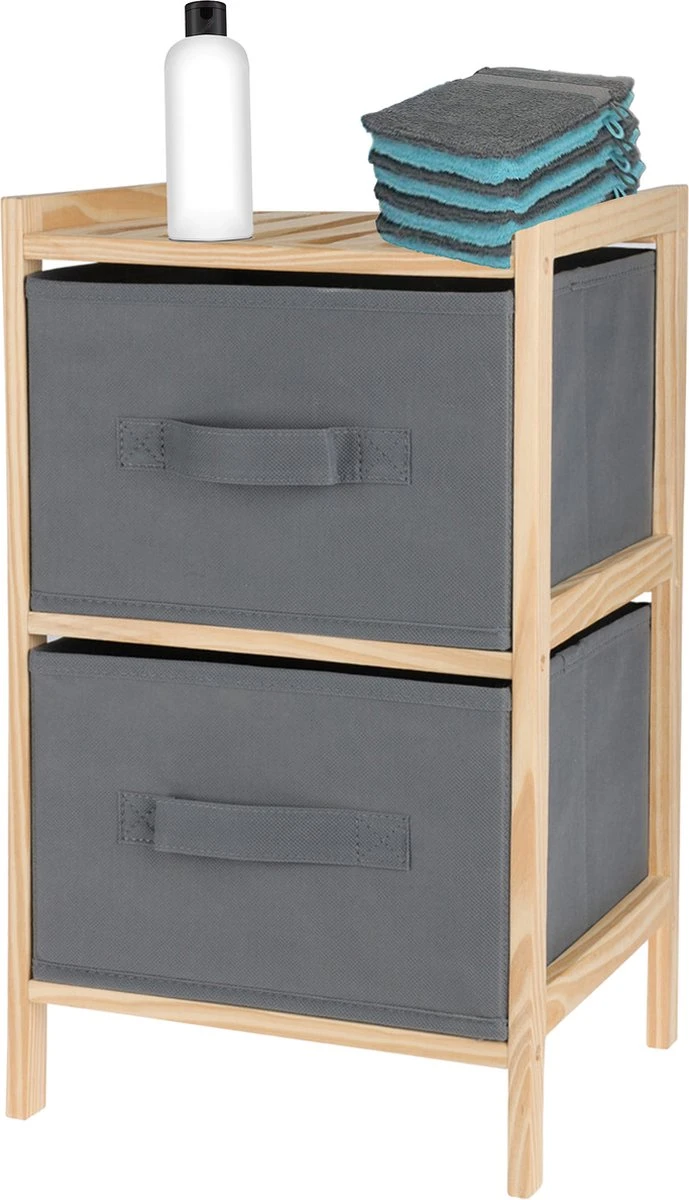 Bathroom Solutions Badkamerkastje/opbergkastje - 2-laags - 28 X 25 X 46 Cm 4 Bathroom Solutions Badkamerkastje/opbergkastje - 2-laags - 28 X 25 X 46 Cm - Afbeelding 2