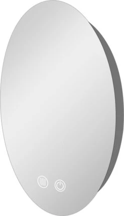 SensaHome - Led Wandspiegel Rond - Ronde Badkamerspiegel Frameloos Met LED Verlichting - Wand Gemonteerd - Anti-Condens - 2700K/4500K/6400K - Warm/Neutraal/Koud Wit - 50CM -Badkamer Wijs 691x1200 2