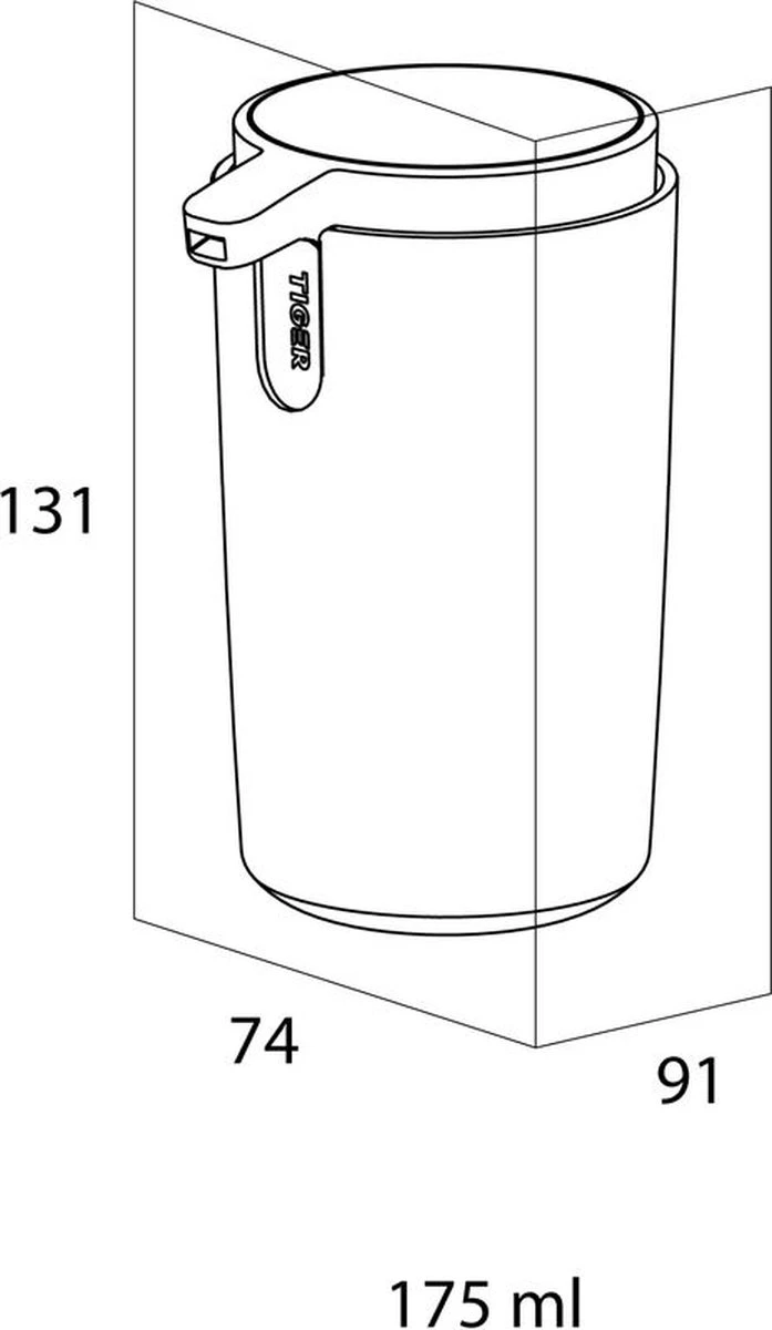 Tiger Carv - Zeepdispenser 175 Ml Vrijstaand - Zwart 4 Tiger Carv - Zeepdispenser 175 Ml Vrijstaand - Zwart - Afbeelding 2
