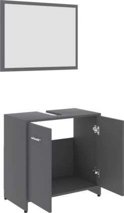 Decoways - Badkamermeubelset Spaanplaat Grijs -Badkamer Wijs 701x1200