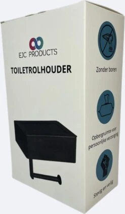WC Rolhouder - Toiletrolhouder - Zwart - RVS - Zonder Boren - Met Plankje & Bakje - Inclusief Montagemateriaal - Toilet Accessoires - EJC Products 20 WC Rolhouder - Toiletrolhouder - Zwart - RVS - Zonder Boren - Met Plankje & Bakje - Inclusief Montagemateriaal - Toilet Accessoires - EJC Products -Badkamer Wijs 702x1200