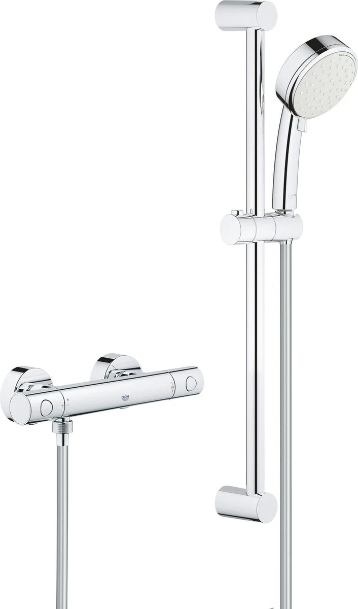 GROHE Grohtherm 800 Cosmopolitan Douchekraan - Met Glijstang En Handdouche - Incl. Koppelingen - Chroom - 34768000 3 GROHE Grohtherm 800 Cosmopolitan Douchekraan - Met Glijstang En Handdouche - Incl. Koppelingen - Chroom - 34768000