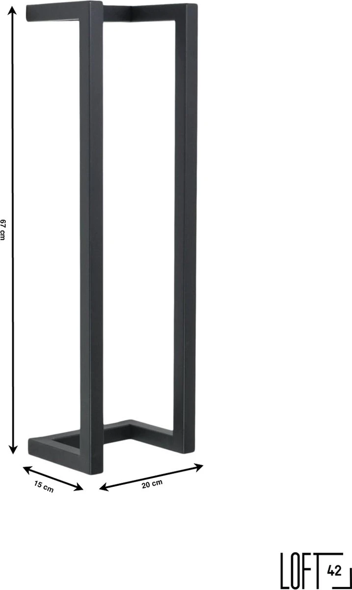 LOFT42 Wandhanddoekenrek Small - Zwart - Metaal - 67x20x15 5 LOFT42 Wandhanddoekenrek Small - Zwart - Metaal - 67x20x15 - Afbeelding 3