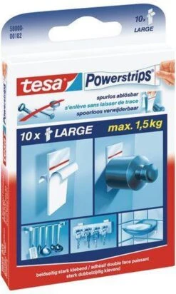 Tesa Powerstrips - Zelfklevende Strip - Dubbelzijdig - Large - 10 Stuks - Transparant -Badkamer Wijs 720x1200 1