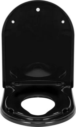 Kamyra® Antibacteriële Toiletbril Met Verkleiner & Softclose - Voor Volwassenen/Kinderen - Toiletbrillen, WC Bril, Brillen, Toiletzitting - D-Vorm - 45.4x36.1 Cm - Zwart -Badkamer Wijs 721x1200 3