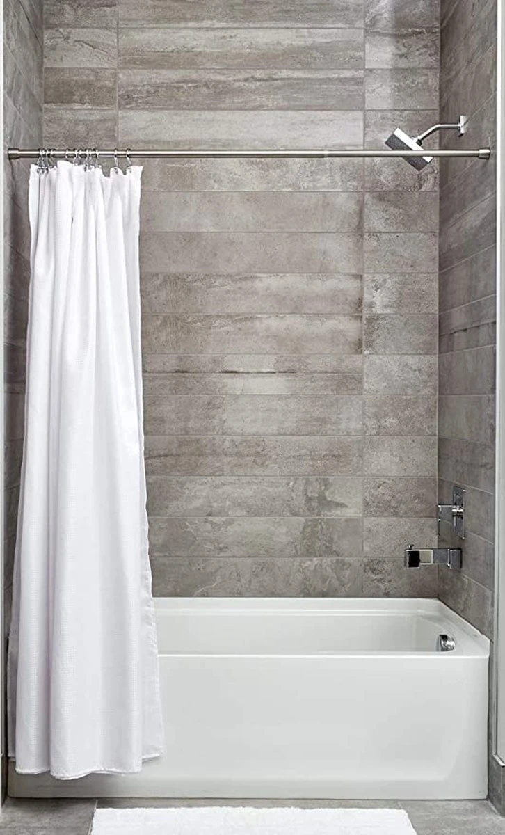 Douchegordijnstang - Stang - Gordijnstang - 85-135CM - Verstelbaar - Grijs - Douchestang 4 Douchegordijnstang - Stang - Gordijnstang - 85-135CM - Verstelbaar - Grijs - Douchestang - Afbeelding 2