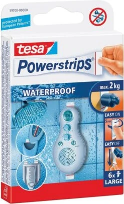 Tesa Powerstrips Large Waterproof Klusbenodigdheden - Klusbenodigdheden - Huishouden - Plakstrips/powerstrips - Dubbelzijdig - Zelfklevend - Tape/strips/plakkers -Badkamer Wijs 730x1200 2