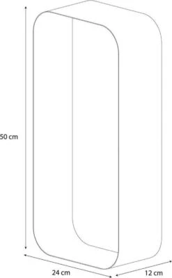 Sealskin Brix - Wandkubus Wandelement Wandrek - 12x50x24 Cm - Metaal - Zwart -Badkamer Wijs 743x1200 2