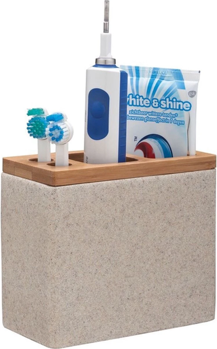 Sealskin Grace Tandenborstelhouder Vrijstaand - Zand 10 Sealskin Grace Tandenborstelhouder Vrijstaand - Zand - Afbeelding 8