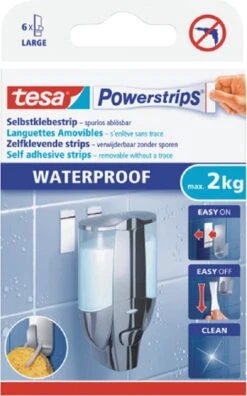 Tesa Powerstrips Large Waterproof Klusbenodigdheden - Klusbenodigdheden - Huishouden - Plakstrips/powerstrips - Dubbelzijdig - Zelfklevend - Tape/strips/plakkers -Badkamer Wijs 748x1200 3