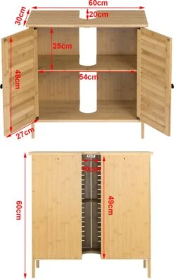 Merkloos Badkamerkast - Ondermeubel Wastafel - Handdoeken Kast - Opbergruimte - Opbergkast Badkamer - Wastafel Onderkast - Hout - Bamboe -Badkamer Wijs 750x1200 3