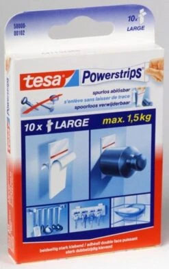 Tesa Powerstrips - Zelfklevende Strip - Dubbelzijdig - Large - 10 Stuks - Transparant -Badkamer Wijs 754x1200 4