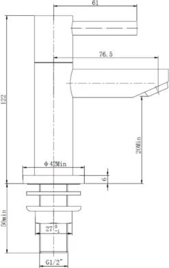 Saqu Casa - Wastafelkraan - Fonteinkraan Voor Het Toilet - Chroom - Koudwaterkraan -Badkamer Wijs 760x1200 3