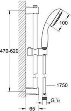 GROHE QuickFix Vitalio Start III Doucheset - Handdouche ø 10 Cm - Glijstang 60 Cm - Doucheslang 175 Cm -Badkamer Wijs 769x1200 1