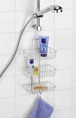 WENKO Doucherek Nivala 3-laags Chroom - Doucherek Zonder Boren - Doucherek Hangend -Badkamer Wijs 769x1200