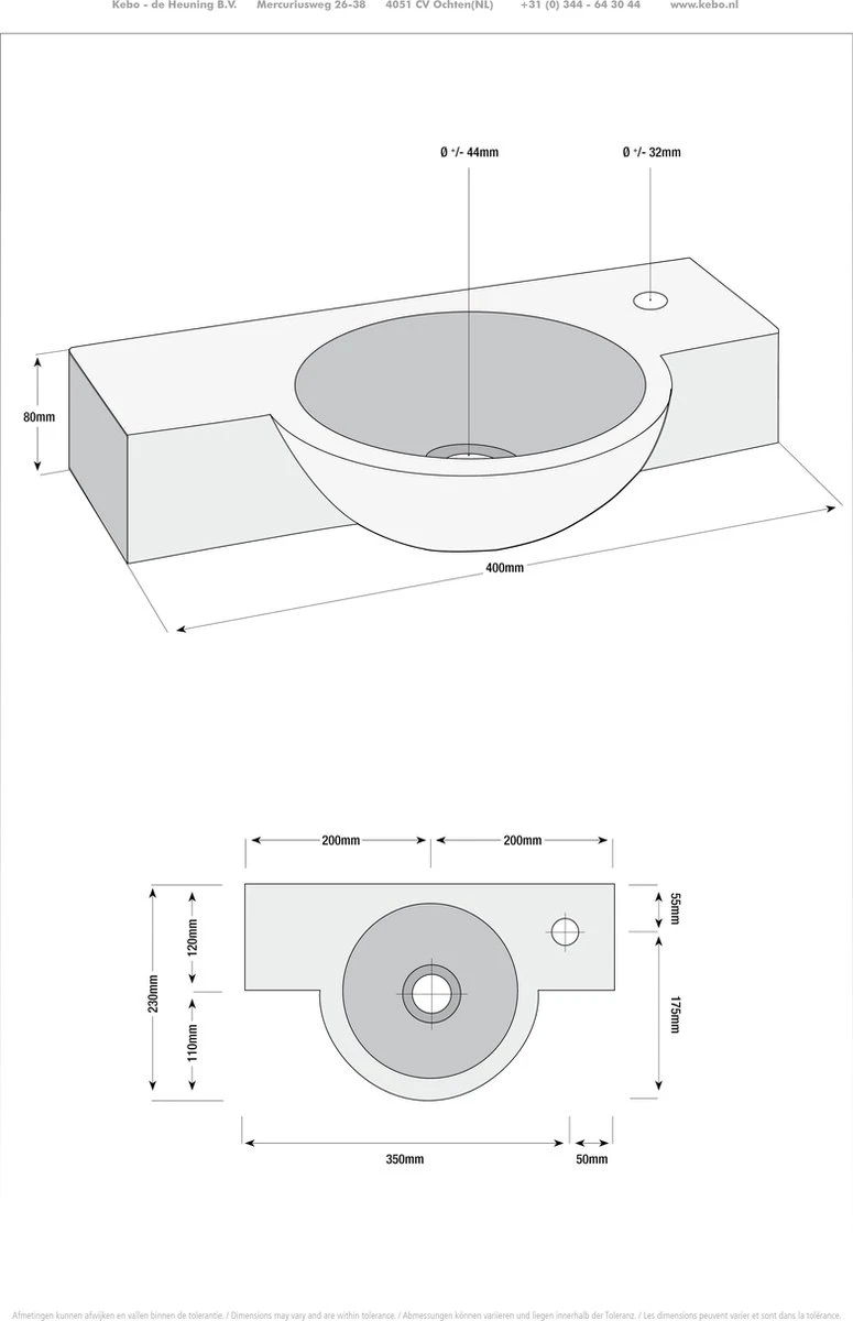Fonteinset Fynn Hardsteen Met Sifon En Kraan - Toiletfontein 4 Fonteinset Fynn Hardsteen Met Sifon En Kraan - Toiletfontein - Afbeelding 2