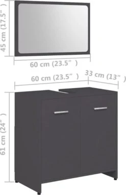 Decoways - Badkamermeubelset Spaanplaat Grijs -Badkamer Wijs 777x1200 1