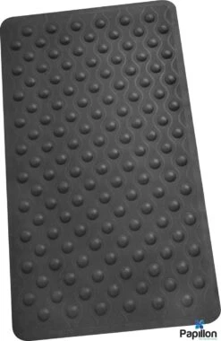 Papillon Antislip Badmat - 136 Zuignappen - Rubber - 70x40 – Antraciet