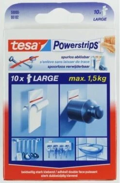 Tesa Powerstrips - Zelfklevende Strip - Dubbelzijdig - Large - 10 Stuks - Transparant -Badkamer Wijs 787x1200 1