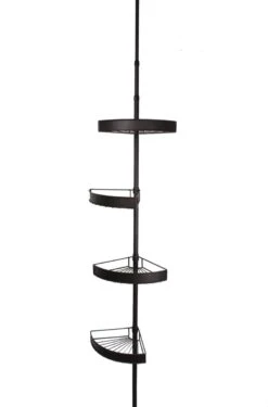 PROSIN® Telescopisch Doucherek - Shower Rack - Shower Caddy - Mat Zwart - Verstelbaar 108-274cm - 4 Lagen - Badkamerrek - Hoekrek - Opbergrek - Keukenrek - Kruidenrek - Keukenrek Staand -Badkamer Wijs 790x1200 6