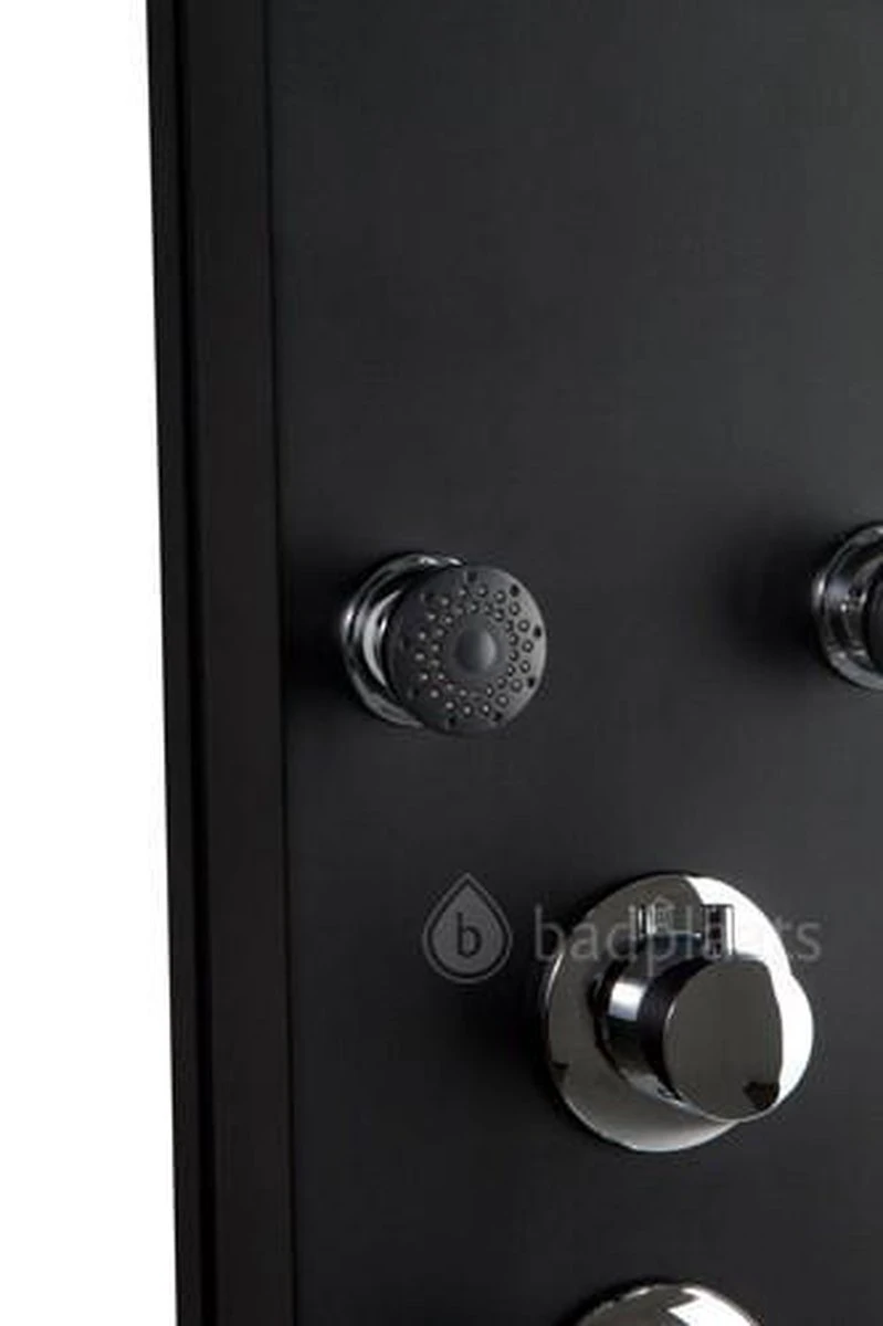 Badplaats Douchepaneel Valencia - Zwart - Regendouche Met Mengkraan En Douchekop 5 Badplaats Douchepaneel Valencia - Zwart - Regendouche Met Mengkraan En Douchekop - Afbeelding 3