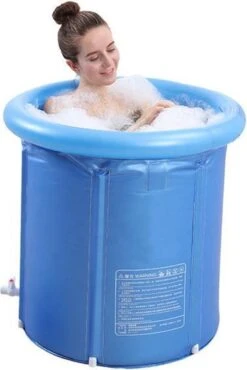 OpblaasbaarDirect | Opblaasbaar Bad - 1 Persoons Balkonbad - IJsbad / Tub Met Afvoerslang En Opblaasbare Rand - Met Comfortable Zitting - 75x80cm - Ijschallenge -Badkamer Wijs 802x1200 8