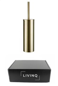 Toiletborstel Met Houder - Vrijstaand - Toiletborstelhouder - Goud - Wc Borstel Met Houder - RVS - Zonder Boren -Badkamer Wijs 817x1200