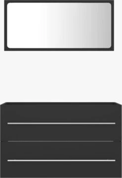 Prolenta Premium - 2-delige Badkamermeubelset Spaanplaat Grijs -Badkamer Wijs 821x1200 3