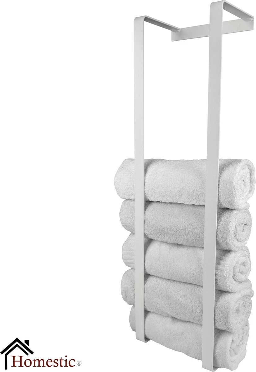 Homestic© Handdoekrek Zonder Boren - Antioch Stalen Handdoekhouder Voor In De Badkamer/Keuken/Camper/Tuin - 70x20x13 - Wit 3 Homestic© Handdoekrek Zonder Boren - Antioch Stalen Handdoekhouder Voor In De Badkamer/Keuken/Camper/Tuin - 70x20x13 - Wit