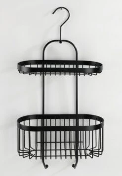 WENKO Doucherek 2-laags Classic Plus Black Mat Zwart - Doucherek Zonder Boren - Doucherek Hangend Zwart -Badkamer Wijs 831x1200