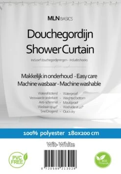 MLN Basics® Douchegordijn | Wit | 180x200 Cm | Inclusief Ringen | Anti-schimmel 9 MLN Basics® Douchegordijn | Wit | 180x200 Cm | Inclusief Ringen | Anti-schimmel -Badkamer Wijs 835x1200 6