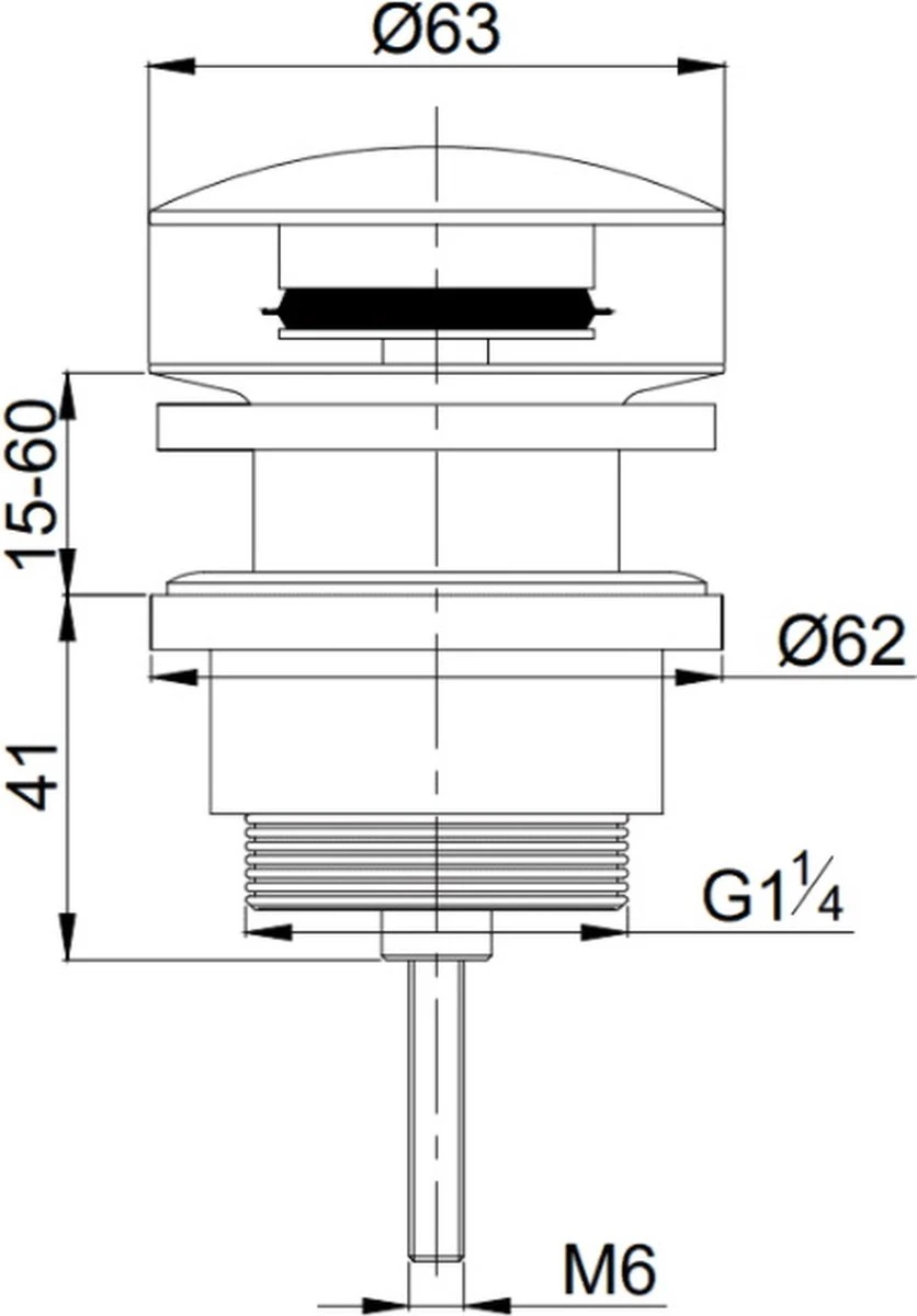 Luxe Click Waste Afvoerplug 1¼" Mat Zwart 4 Luxe Click Waste Afvoerplug 1¼" Mat Zwart - Afbeelding 2