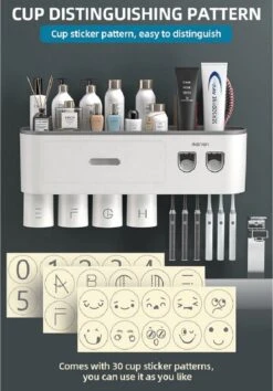 LuxeBass Tandenborstel Organizer | Tandenborstelhouder | Automatisch Tandpasta Dispenser | Met Lade En Opbergvak Voor Badkamer - LB544 -Badkamer Wijs 837x1200