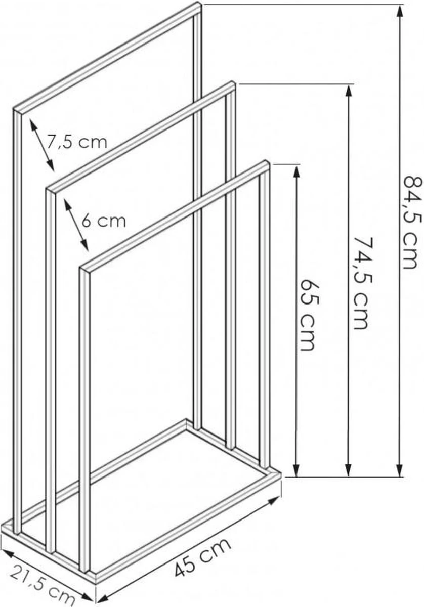 Badkamerhanger Handdoekenrek 3 Armen Zwart 6 Badkamerhanger Handdoekenrek 3 Armen Zwart - Afbeelding 4