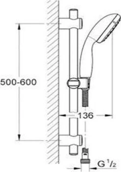 GROHE QuickFix Vitalio Start II Doucheset - Waterbesparende Handdouche - ø 10 Cm - Glijstang 60 Cm - Doucheslang 175 Cm -Badkamer Wijs 844x1200 3