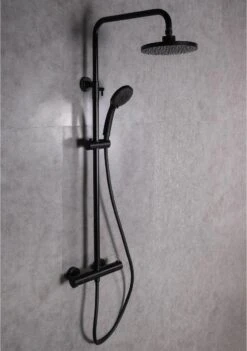 SAAR Opbouw Douche Set - Rond - Thermostaatkraan - Glijstang - Regendouche - Handdouche - Mat Zwart 10 SAAR Opbouw Douche Set - Rond - Thermostaatkraan - Glijstang - Regendouche - Handdouche - Mat Zwart -Badkamer Wijs 845x1200 3