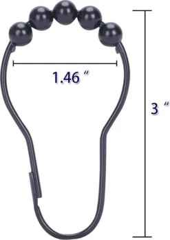 BOTC Gordijnringen - 12 Stuks Gordijn Haken - Gordijnhaken- RVS Gordijn Ringen Voor Gordijn Roede - Zwart -Badkamer Wijs 852x1200 5