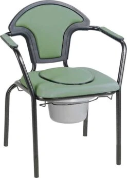 Toiletstoel Blauw Met Comfortabele Zitting En Emmer Met Deksel - Postoel -Badkamer Wijs 853x1200