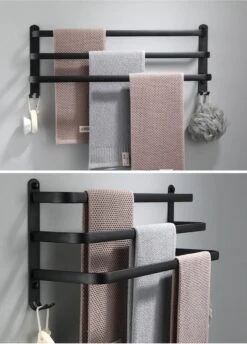 Handdoekrek Zwart - 3 Laags - Inclusief Montagemateriaal - Handdoekrek Badkamer - Handdoekstang -Badkamer Wijs 861x1200 2