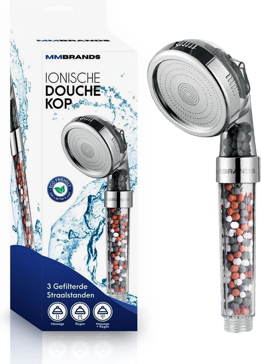 MM Brands Ionische Douchekop - Waterbesparende Douchekop - Handdouche Met Hoge Druk En Filter - Regendouche 3 MM Brands Ionische Douchekop - Waterbesparende Douchekop - Handdouche Met Hoge Druk En Filter - Regendouche