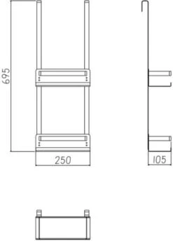 VDN Stainless Doucherek Zonder Boren - Doucherek Hangend - Doucherek Zwart - RVS - Doucherek Aan Douchewand - 2 Laags -Badkamer Wijs 862x1200 1