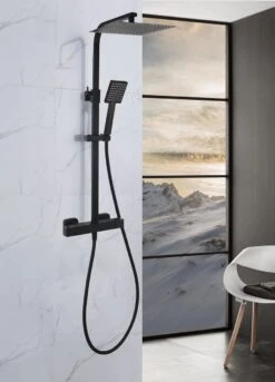 4bathroomz® Zwarte Regendouche Met Thermostaatkraan - 30 Cm Vierkant -Badkamer Wijs 864x1200 3