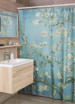 3BMT Douchegordijn Design - Amandelbloesem Van Gogh - 180 X 200 Cm - Met Ringen -Badkamer Wijs 865x1200 2