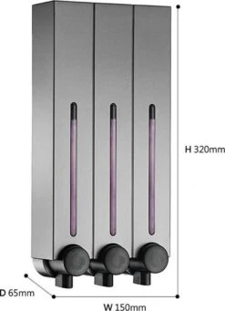 Zeepdispenser - RVS Kleur - 3 Kamer - 3 Reservoirs - 3 X 500ml - Hangend - Wandmontage 9 Zeepdispenser - RVS Kleur - 3 Kamer - 3 Reservoirs - 3 X 500ml - Hangend - Wandmontage -Badkamer Wijs 869x1200 3