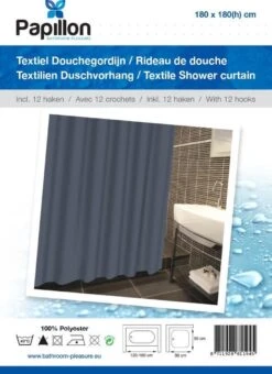 Papillon - Textiel Douchegordijn - Antraciet - 180x180 Cm -Badkamer Wijs 871x1200 2