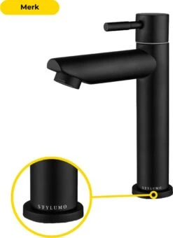 Stylumo Zwarte Toiletkraan – Fonteinkraan Zwart – Koudwaterkraan – WC Kraan – Badkamermeubel Kraan Alleen Koud Water -Badkamer Wijs 871x1200 4