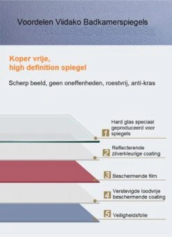 Viidako LED Rechthoekige Badkamerspiegel - Anti-condens - 3 LED Verlichting Standen - Krasbestendig -Badkamer Wijs 873x1200 1